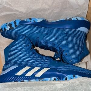 Adidas Shoes Mens Sneaker Basketball Pro Bounce 2019 Royal Blue White 8.5 NEW